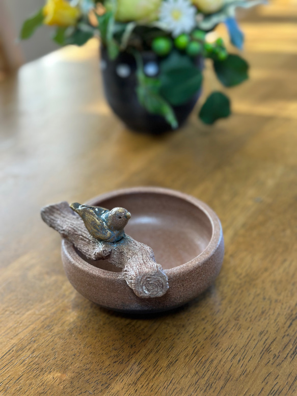 【再販】可愛い小鳥のお玉立て陶器 9枚目の画像