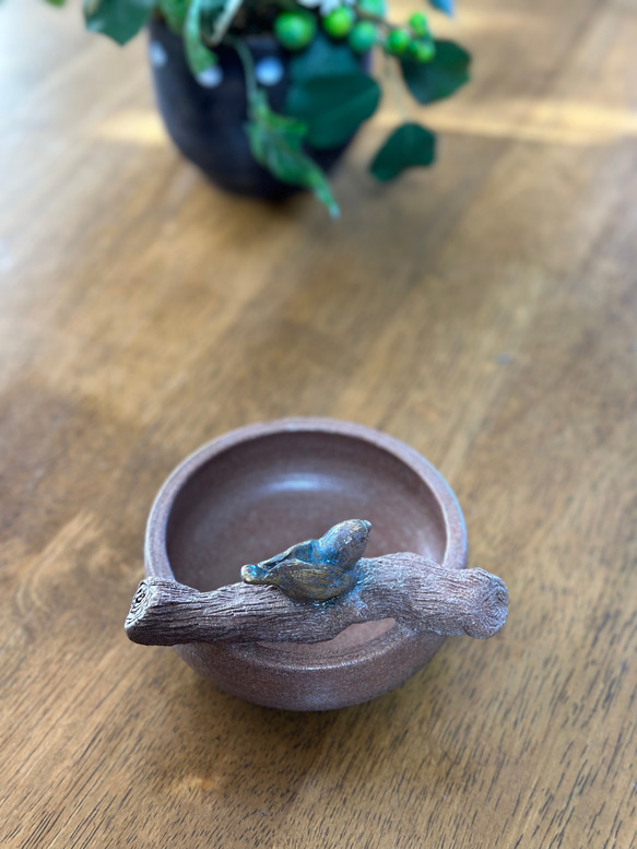 【再販】可愛い小鳥のお玉立て陶器 7枚目の画像