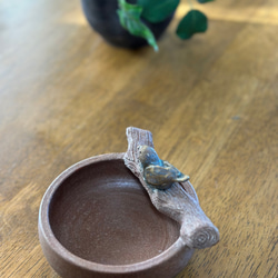【再販】可愛い小鳥のお玉立て陶器 10枚目の画像