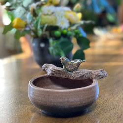 【再販】可愛い小鳥のお玉立て陶器 12枚目の画像