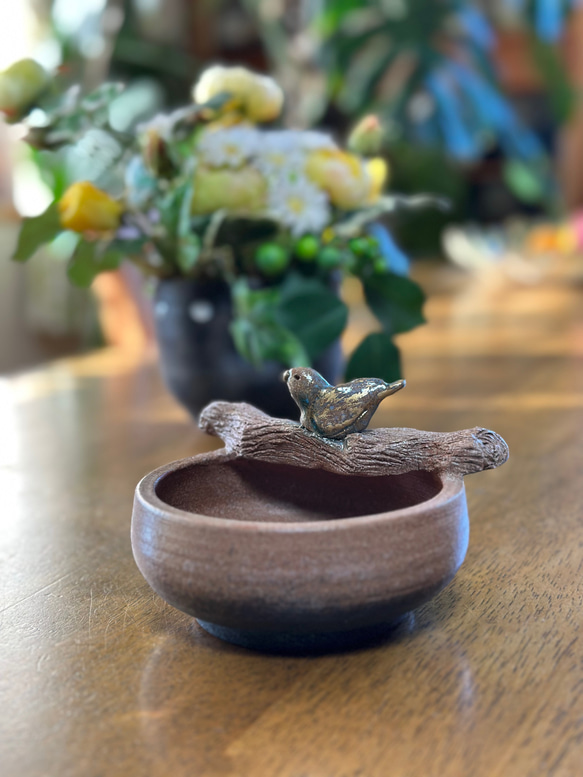 【再販】可愛い小鳥のお玉立て陶器 12枚目の画像