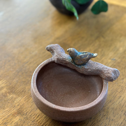 【再販】可愛い小鳥のお玉立て陶器 4枚目の画像