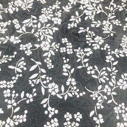 黑色背景花朵圖案 白色印花棉布圖案 半領 手工半領 單調雙色 第8張的照片