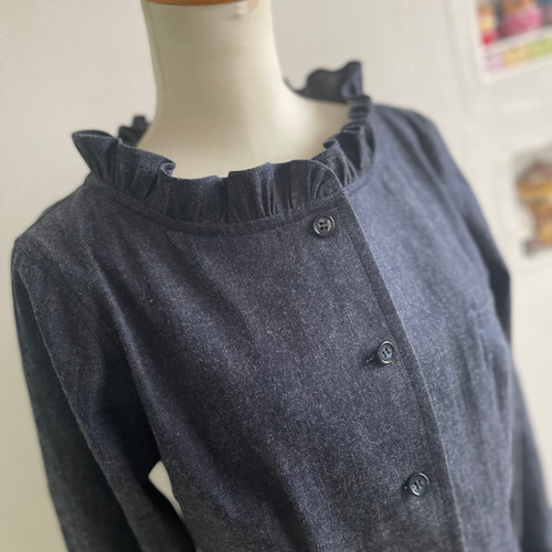 裾タック飾り❤︎デニムジャケット ジャケット Ri Ry 通販