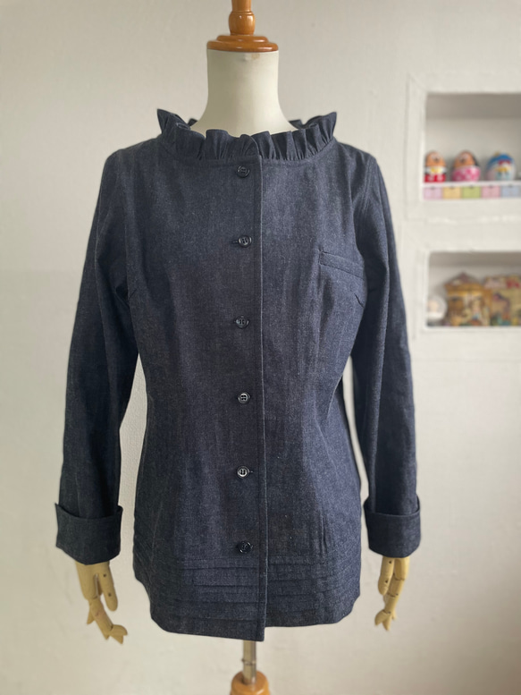 裾タック飾り❤︎デニムジャケット ジャケット Ri Ry 通販