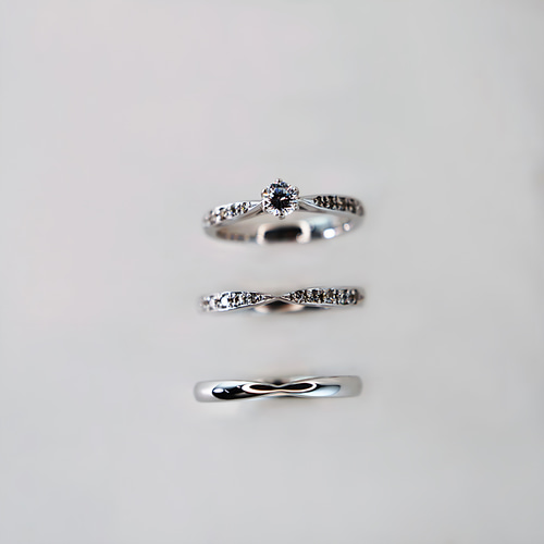 ◇受注制作◇婚約指輪 エンゲージリング セットリング ダイヤモンド