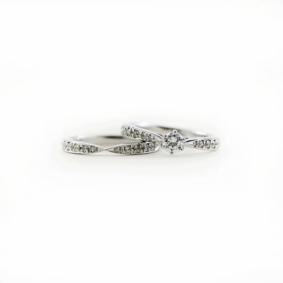 ◇受注制作◇婚約指輪 エンゲージリング セットリング ダイヤモンド モアサナイト モアッサナイト シリーズ006 7枚目の画像