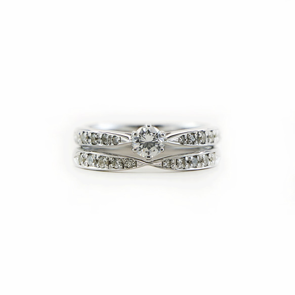 ◇受注制作◇婚約指輪 エンゲージリング セットリング ダイヤモンド モアサナイト モアッサナイト シリーズ006 6枚目の画像