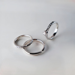 ◇受注制作◇婚約指輪 エンゲージリング セットリング ダイヤモンド モアサナイト モアッサナイト シリーズ006 2枚目の画像