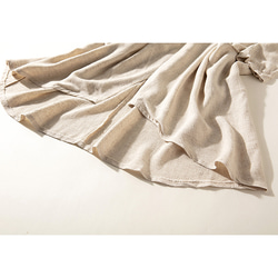 リネン羽織り　リネンコットンコート　綿麻混紡　ベージュ　#L107 9枚目の画像