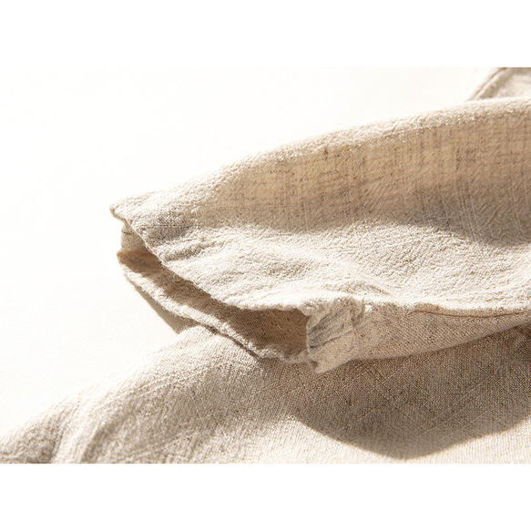 リネン羽織り　リネンコットンコート　綿麻混紡　ベージュ　#L107 6枚目の画像