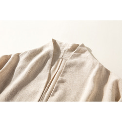 リネン羽織り　リネンコットンコート　綿麻混紡　ベージュ　#L107 3枚目の画像