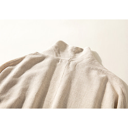 リネン羽織り　リネンコットンコート　綿麻混紡　ベージュ　#L107 5枚目の画像