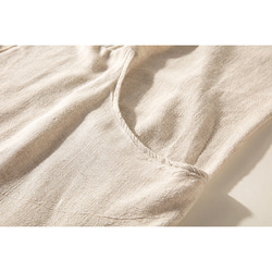 リネン羽織り　リネンコットンコート　綿麻混紡　ベージュ　#L107 7枚目の画像