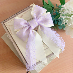 アンティーク　リボンアレンジ ビッグダブルリボン 金ふち アンティークホワイト 白 卒業式 入学式