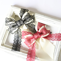 No.16リボンヘアゴム☆ハンドメイド☆サテン　赤☆レースホワイト 楽天市場】【 ヘアゴム キッズ 】サテン レース リボン ヘアゴム(2コ