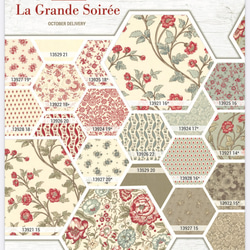 新作入荷！『Moda モダ　フレンチジェネラル La Grand Soiree　花柄　クリーム地』～50㎝単位でカット～ 2枚目の画像