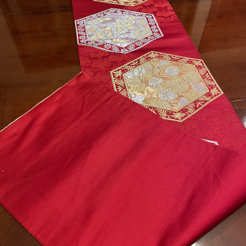 table runner 祝い吉祥　帯リメイク table runner 祝い吉祥 帯リメイク - メルカリ