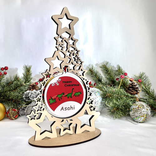 大きなお星さまのクリスマスツリー 木製 クリスマスオーナメント