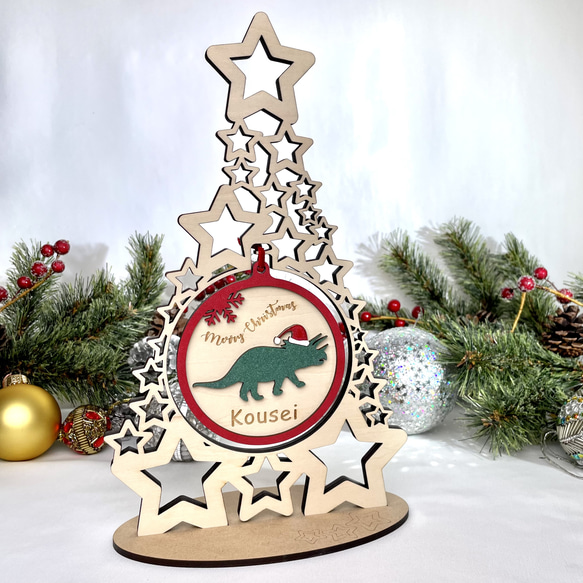 大きなお星さまのクリスマスツリー　　木製　クリスマスオーナメント 2枚目の画像