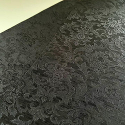 ダマスクの紋織 黒鶫(くろつぐみ) 半衿 ハンドメイド半襟 ブラック ボタニカル 7枚目の画像