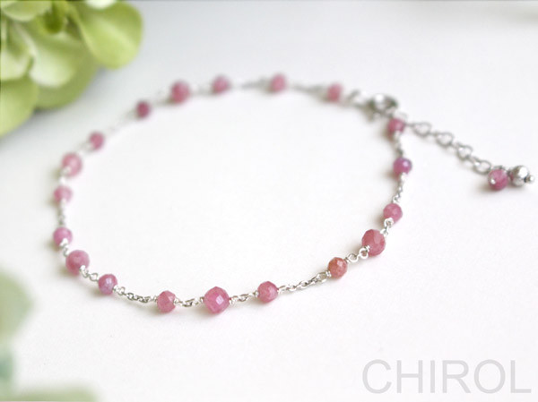 ・ ピンクトルマリンの ブレスレット ・/ SV925