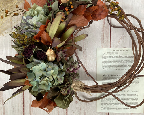 秋の森 ドライフラワーリース 秋の森 ドライフラワーリース 秋の森 ドライ