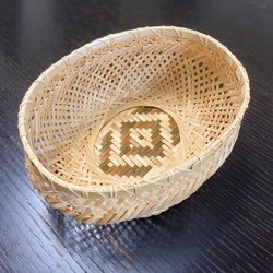 見せる収納に大活躍！ 足付き竹小物入れ (ダークグリーン