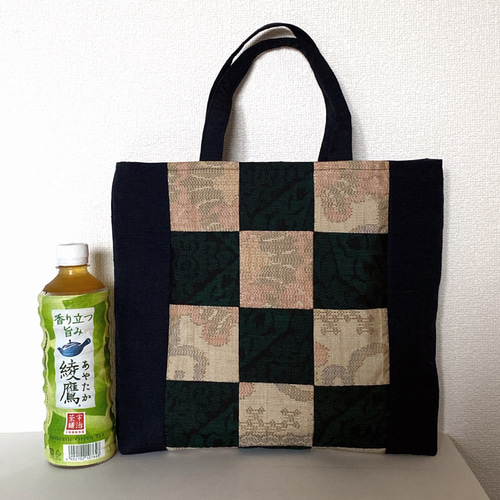 ✳︎送料無料✳︎A4が入る 紬のパッチワークバッグ【着物