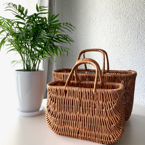 籠バッグ・大小２個セット 籠バッグ・大小2個セット