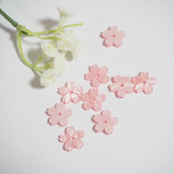10個 桜 樹脂ビーズ 12mm ピンク 花びら フラワービーズ フラワー