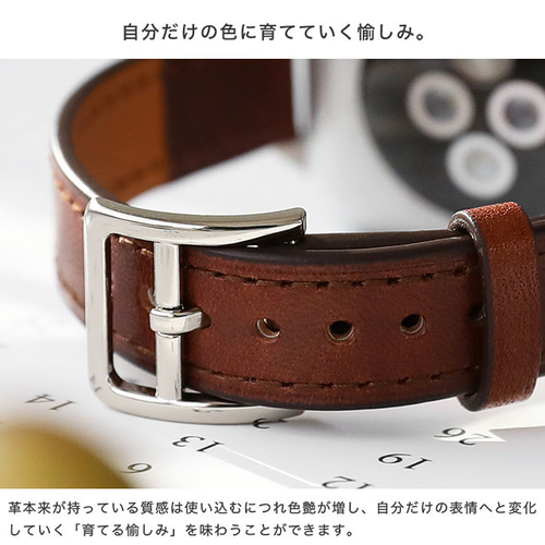 定価7万 現行モデル最新作・美品 D2 POP 80'S 天然皮ベルト 85 栃木レザー アップルウォッチ Apple Watch スリム 時計ベルト