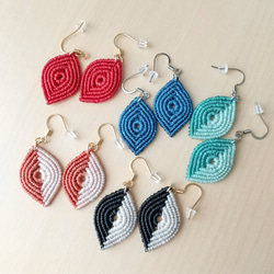 ☆マクラメ編みネックレスとピアス 首紐エンド/ピアスのデザイン】earrings/necklace end with a