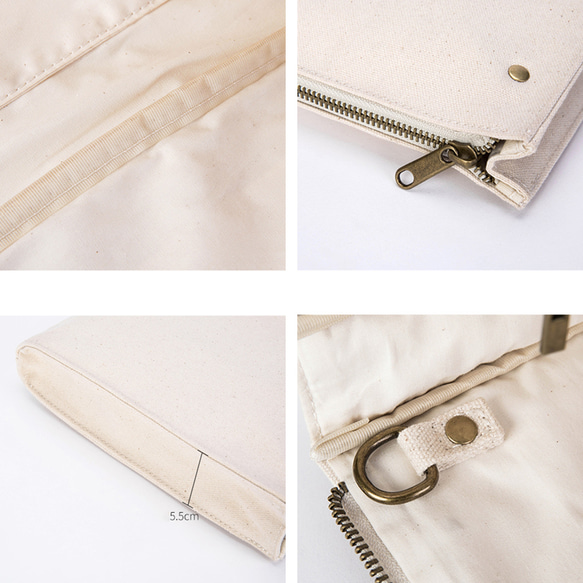 帆布　iPadケース　クラッチバッグ　ドキュメントバッグ　A4が入る　インナーバッグ　書類 4枚目の画像