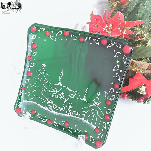 Fenton 1993 手描き冬の風景皿 Fenton 1993 手描き冬の風景皿 Fenton 1993 手描き冬の風景皿