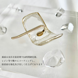 【1点もの】4月誕生石 / simple crystal ミニポニーフック (水晶) 6枚目の画像