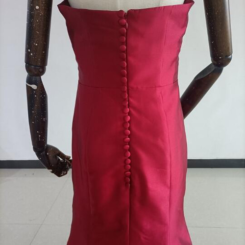 可愛い 花嫁 前撮り パーティードレス ワインレッド トレーン 二次会  