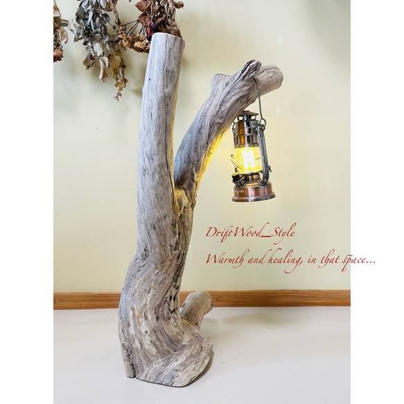 流木インテリア 自然の造形が美しい流木スタンド ランタンやエアプラントを飾れる置物 北欧 照明 木材 癒し 自然 4枚目の画像