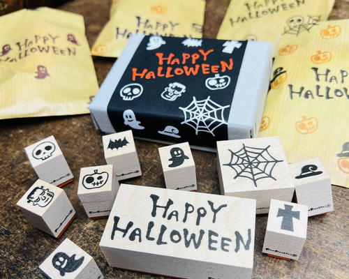ハロウィンはんこセット＊ラバースタンプ10個セット＊RS032_y はんこ