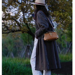 [Kirisen-ha] 非常受歡迎！橫式小包，女士手工皮革單肩包，全手工縫製 第9張的照片
