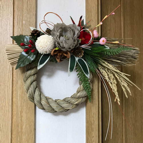 日本伝統の和のお正月飾り 2024（新作＊二色展開） リース burosye