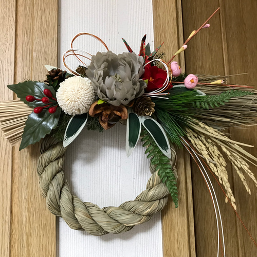 日本伝統の和のお正月飾り 2024（新作＊二色展開） リース burosye