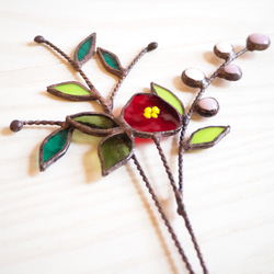 12月31日までの期間限定販売！ステンドグラスの一輪挿しお正月バージョン 3枚目の画像