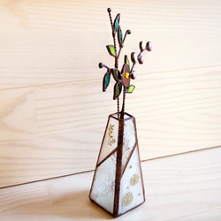 12月31日までの期間限定販売！ステンドグラスの一輪挿しお正月バージョン 2枚目の画像