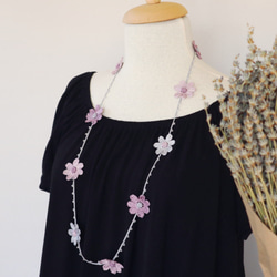 90cm OYA crochet Lariet [DAISY] Lilac Mist 第2張的照片