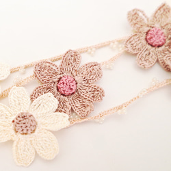 90cm OYA crochet Lariet [DAISY] Sweet Cherry 第4張的照片