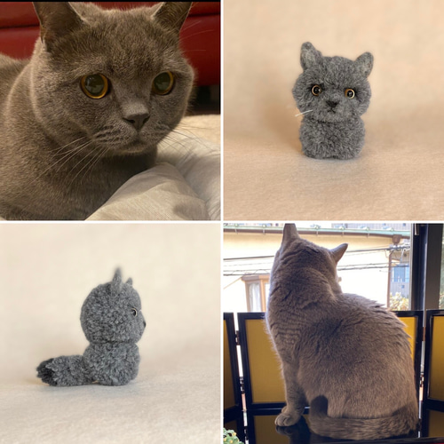 猫ちゃんのぽんぽんチャーム（ミニサイズおすわり） ぬいぐるみ