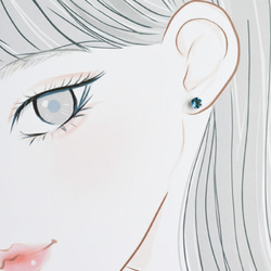 【大粒ロンドンブルートパーズのシンプルな一粒スタッドピアス】6mm/青/天然石/サージカルステンレス/つけっぱなしok 10枚目の画像