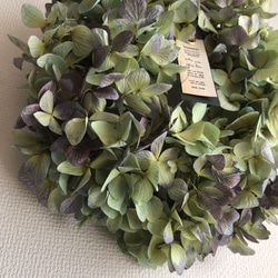 送料無料！秋色紫陽花のドライフラワーリース　※フォロワー様限定キャンペーン 4枚目の画像