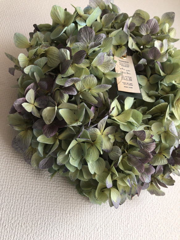 送料無料！秋色紫陽花のドライフラワーリース　※フォロワー様限定キャンペーン 4枚目の画像